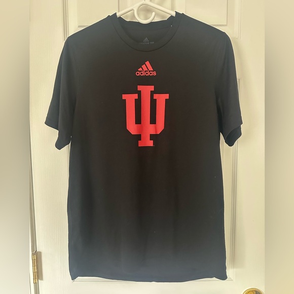 IU Indiana University Hoosiers Adidas Black Tee Size Medium - Picture 1 of 5